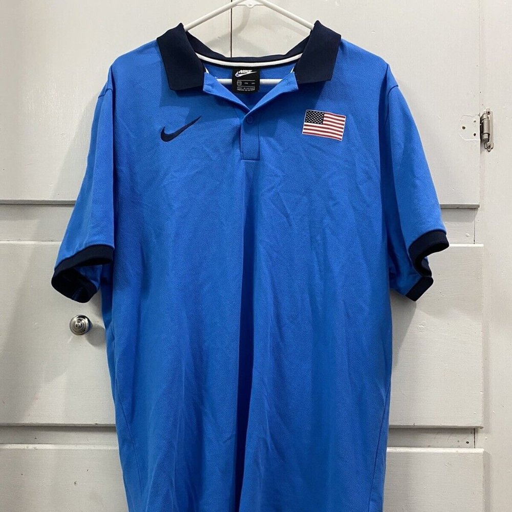 Nike US Olympic Team Track And Field USA Rio Polo Shirt Men's Size 2XL